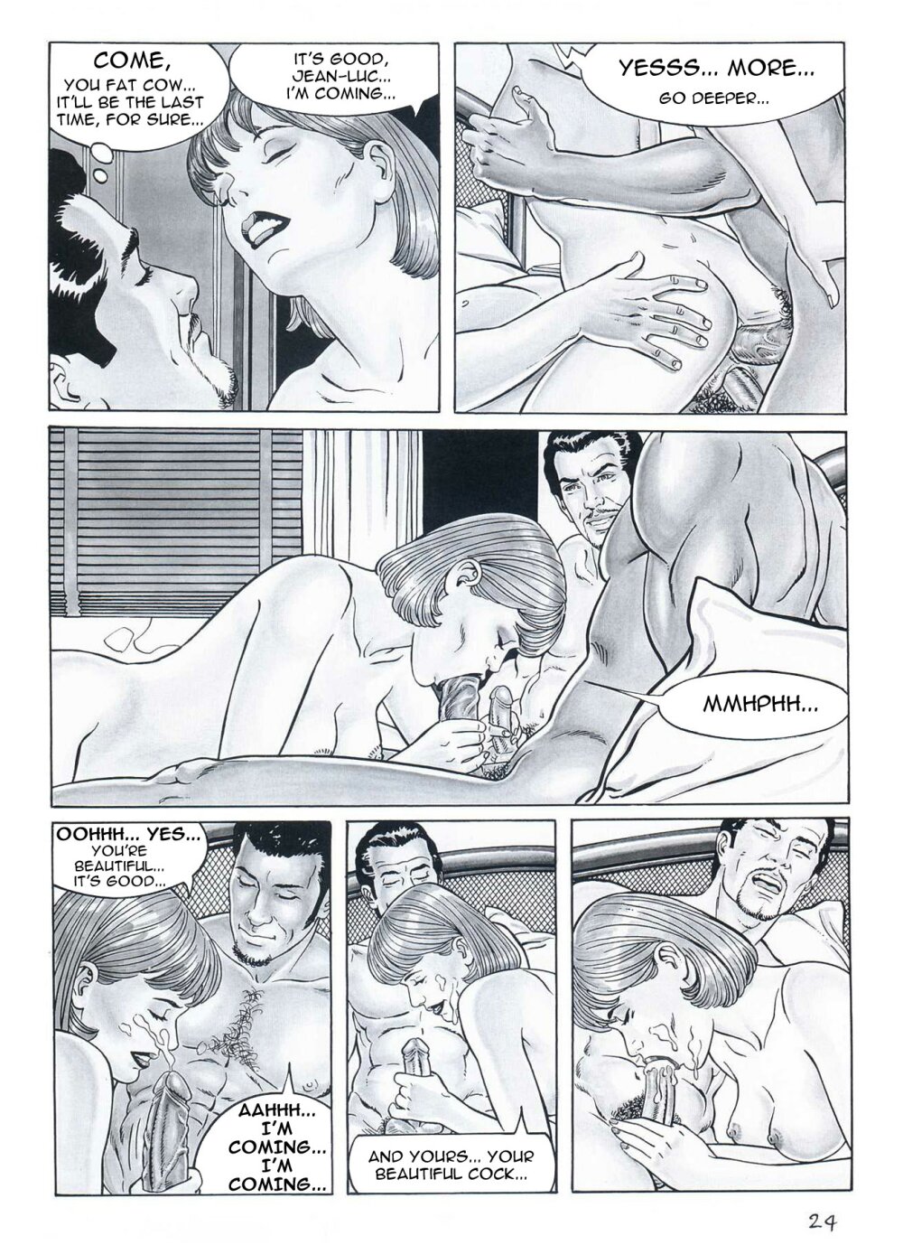 Черно белый порно комикс фото 112