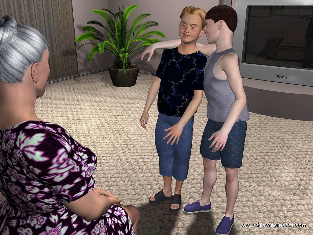 Сынок с мамой приходят в гости к маминой подруге и устраивают групповуху